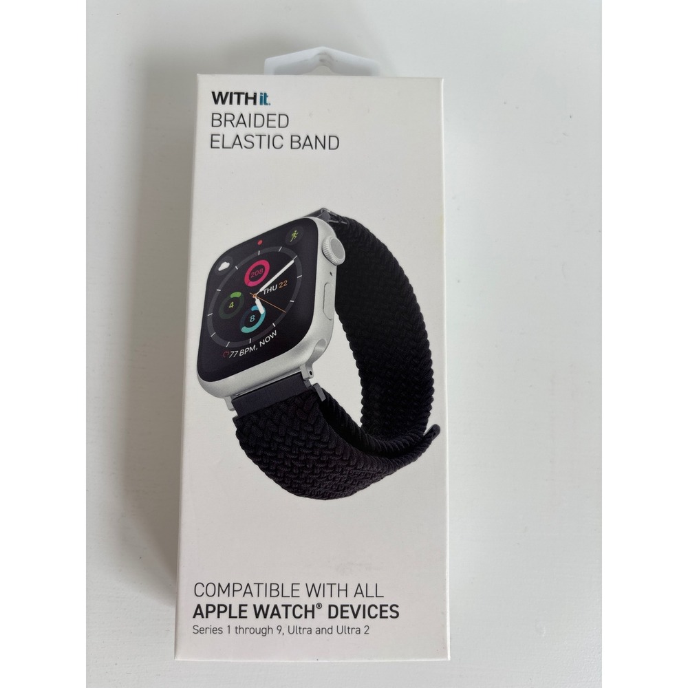 WITHit Braided Elastic Band‎ for Apple Watch Series 1-9 Ultra, Adjustable, New